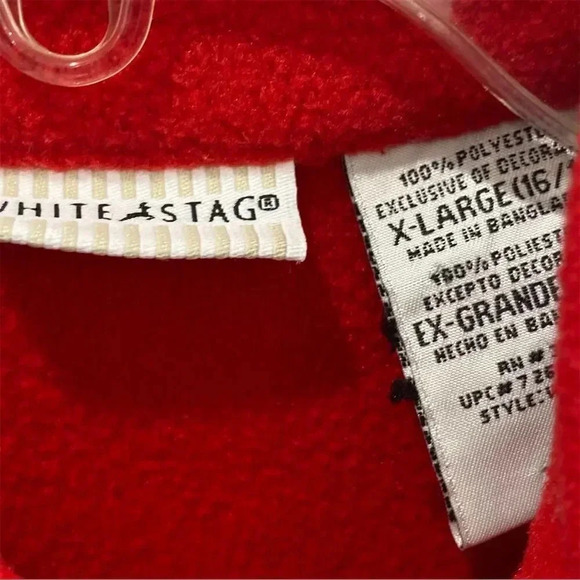 White Stag Women's XL Red Fleece Christmas Sweatshirt Snowman Embroidery - Picture 2 of 3